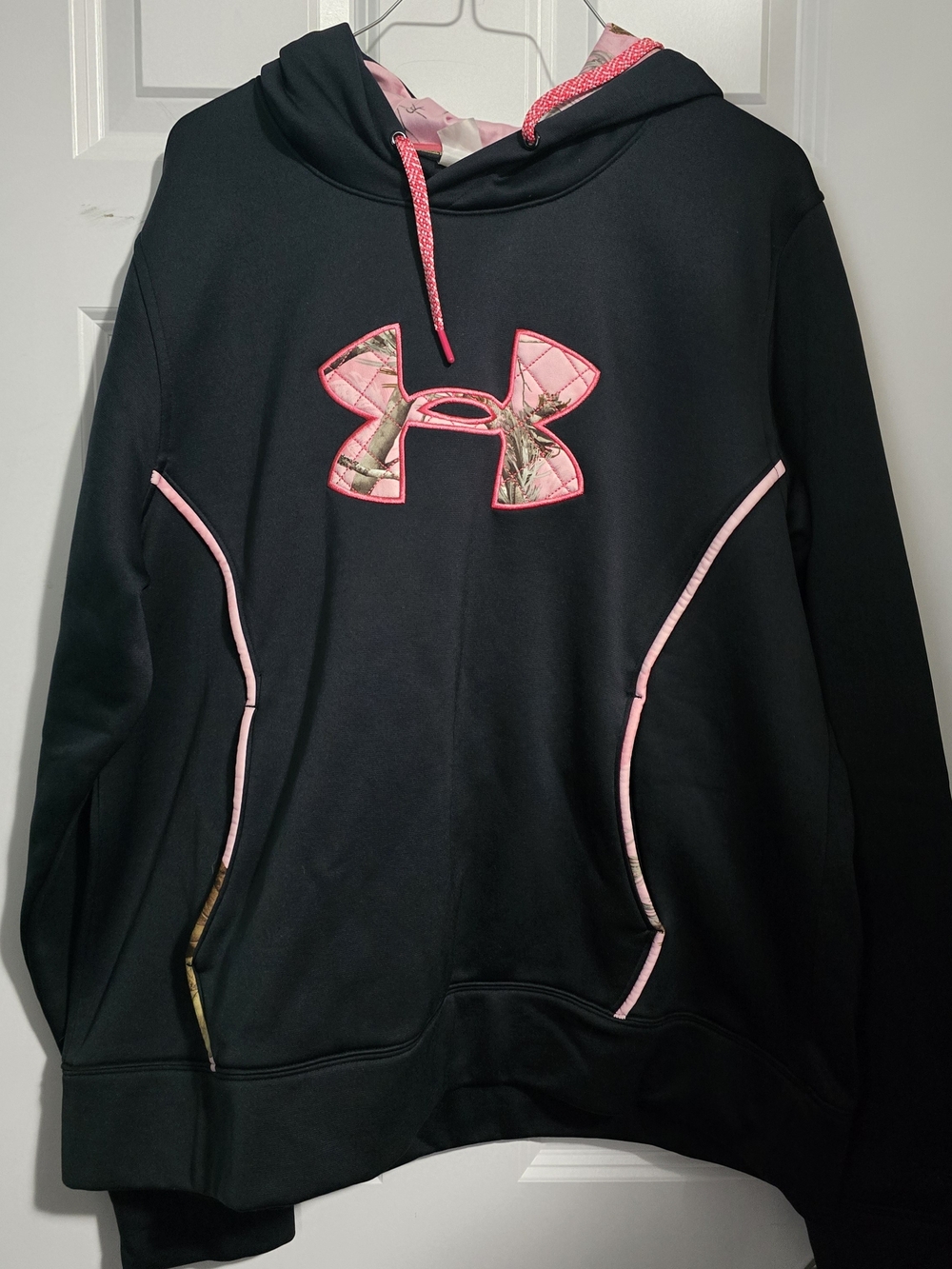 Under Armour Black Hoodie with Pink Camo Logo